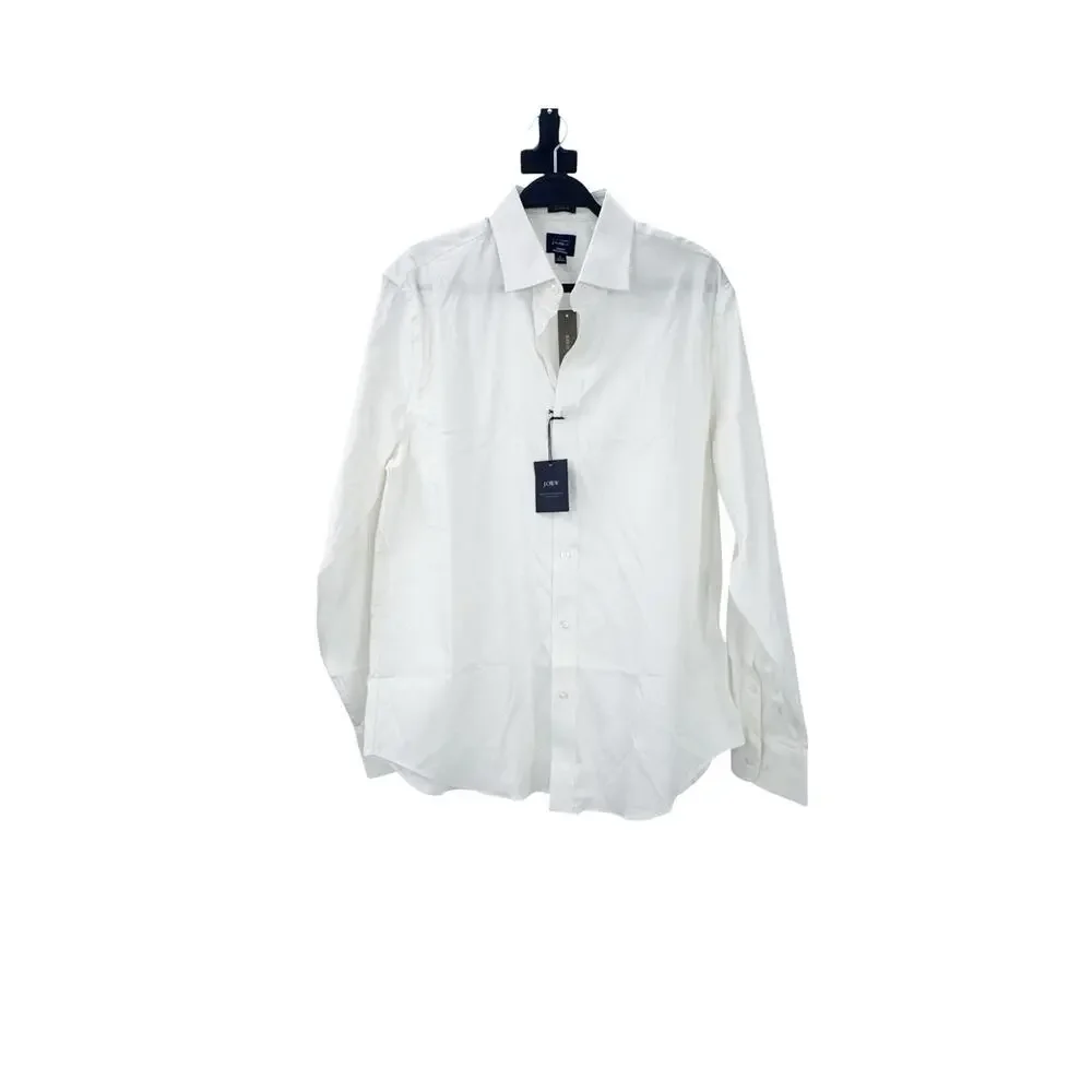 J. Crew Bowery Performance Stretch Dress Shirt Spread Collar White Size L NWT